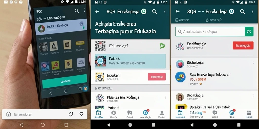 Tampilan antarmuka aplikasi 8QR yang informatif dan edukatif.