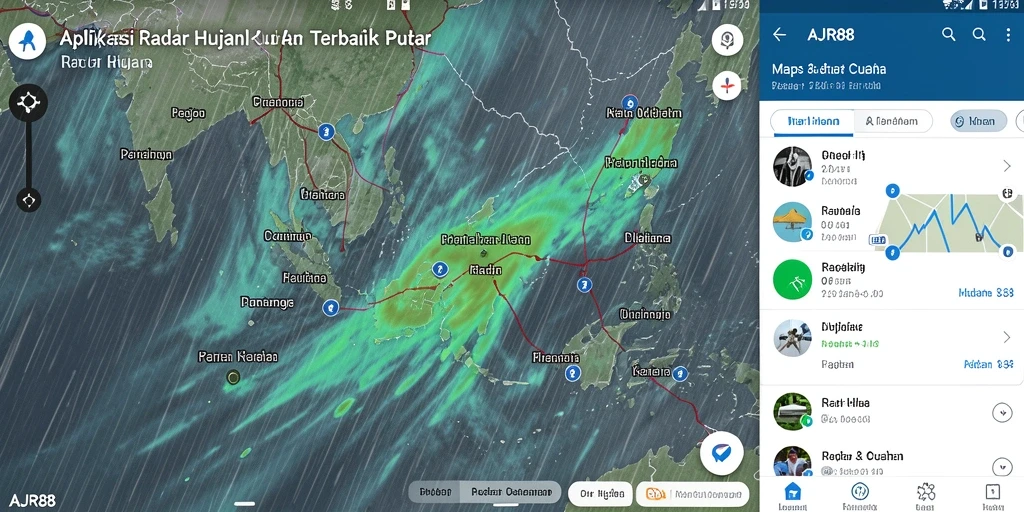 Antarmuka AJR88 menampilkan informasi radar hujan dengan jelas dan informatif.