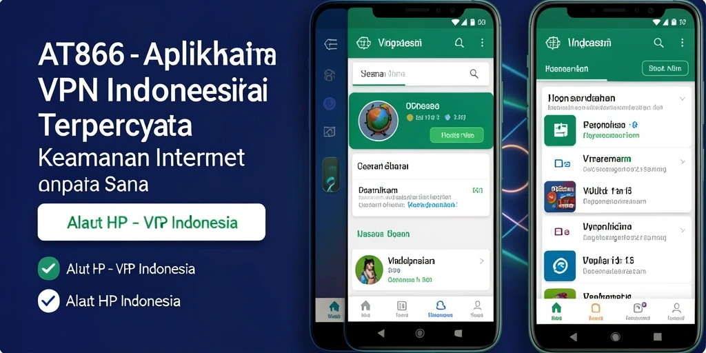 Tampilan antarmuka aplikasi VPN Indonesia AT866 yang mudah digunakan.