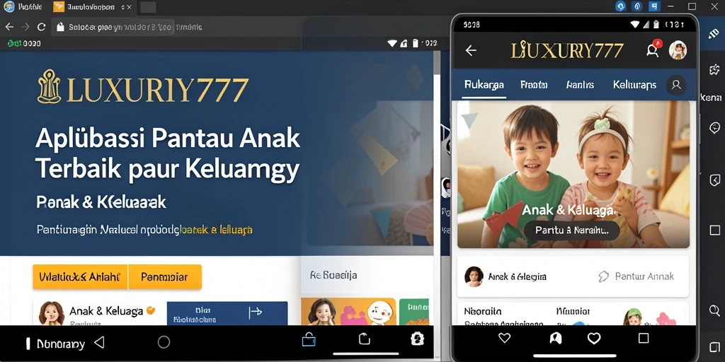 Antarmuka LUXURY777 menampilkan fitur Pantau Anak yang intuitif dan menarik.