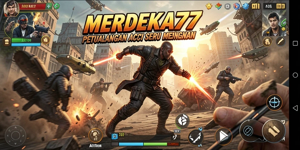 Antarmuka menarik dan intuitif dari MERDEKA777 yang memperlihatkan aksi gameplay.