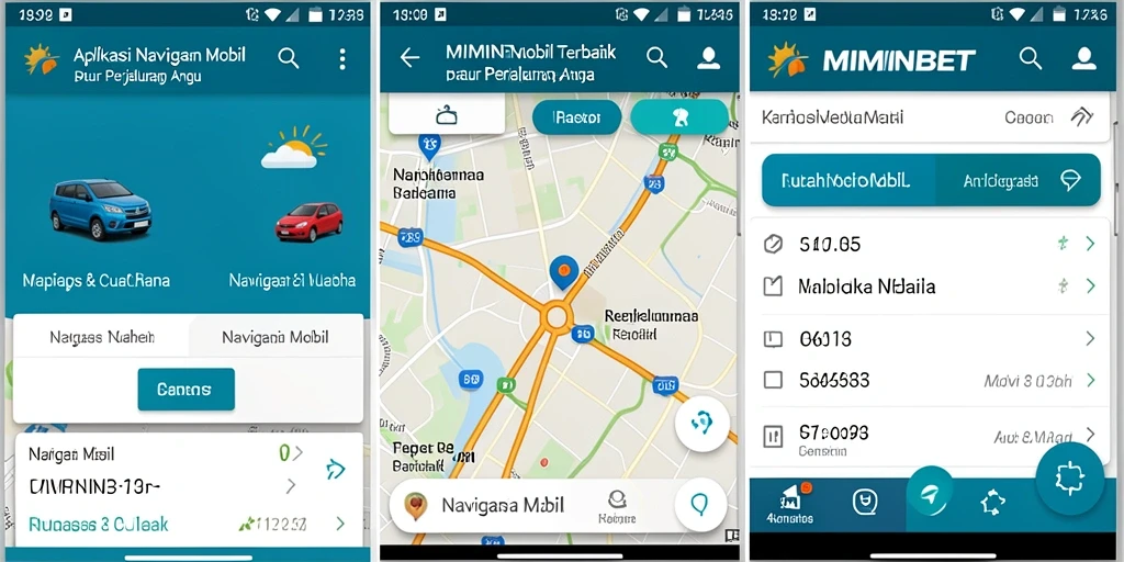 Tampilan antarmuka MIMINBET yang jelas dan informatif untuk Navigasi Mobil.