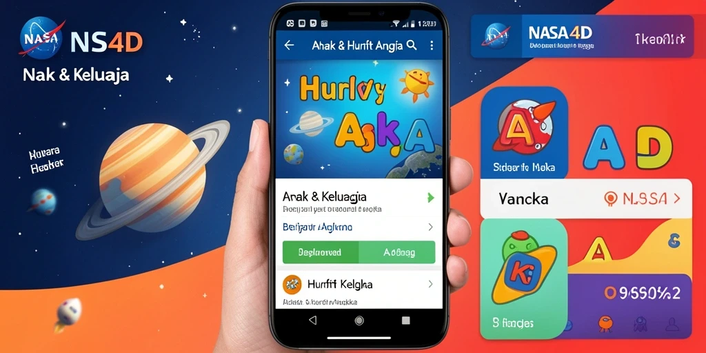 Tampilan antarmuka NASA4D yang ramah anak dan edukatif.